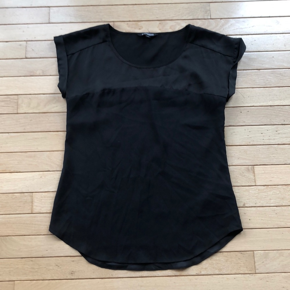 Black cap sleeve blouse